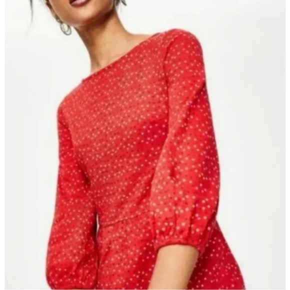 Boden Odelia Dress Stars Print 100% Cotton Balloon Sleeve Pockets 6 - Picture 2 of 7